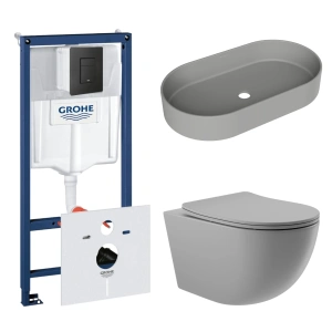 Комплект инсталляции GROHE Solido 38811KF0 с унитазом Aqueduto OVO OVO0130 и раковиной Aqueduto ESPIRAL ESP0230 (NW0439)