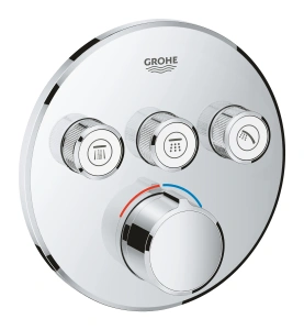 Внешняя часть смесителя для ванны и душа GROHE SmartControl круглая, на 3 потребителя, хром (29146000)