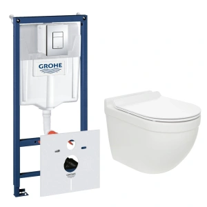 Комплект инсталляции GROHE Rapid SL 38775001 с унитазом AQUAme AQM2010 и сиденьем с микролифтом, смыв Quiet (NW0313)