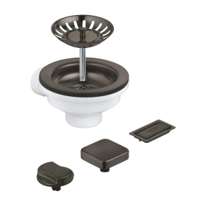 Сливной гарнитур GROHE для кухонной мойки с 1 чашей, темный графит, матовый (40996AL0)
