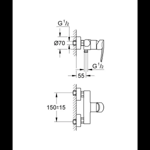 Душевая система GROHE Vitalio Start System 180 Flex со смесителем для душа, хром (NSB0161)