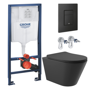 Комплект инсталляции GROHE Solido 38811KF0 с унитазом Aqueduto CONE CON0140 и сиденьем с микролифтом (NW0227)