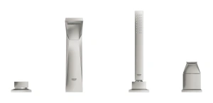 Смеситель для ванны GROHE Allure Brilliant на 4 отверстия, на край ванны, суперсталь (19787DC1)