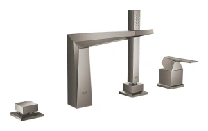 Смеситель для ванны GROHE Allure Brilliant на 4 отверстия, на край ванны, темный графит матовый (19787AL1)