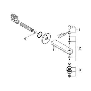 Излив для ванны GROHE Eurosmart Cosmopolitan с переключателем ванна/душ, хром (13262000)