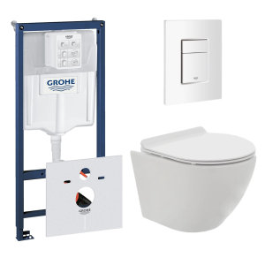 Комплект инсталляции GROHE 38772SH0 с унитазом AQUAme AQM2002 и сиденьем с микролифтом (NW0177)