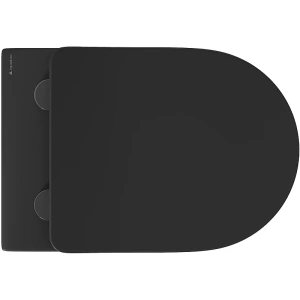 Унитаз подвесной Aqueduto OVO 525*360 безободковый, сиденье с микролифтом, черный матовый (OVO0140)