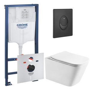 Комплект инсталляции GROHE Rapid SL 1000044 с унитазом Aquatek ЛИБРА AQ1505T-00 и сиденьем с микролифтом (NW0677)