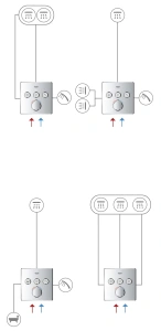 Внешняя часть смесителя для душа GROHE SmartControl квадратная, на 3 потребителя, хром (29149000)