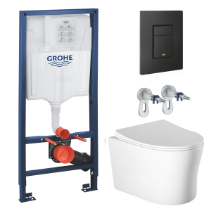 Комплект инсталляции GROHE Solido 38811KF0 с унитазом Aquatek НИКА AQ2009-00 и сиденьем с микролифтом (NW0328)