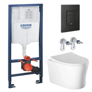 Комплект инсталляции GROHE Solido 38811KF0 с унитазом Aquatek НИКА AQ2009-00 и сиденьем с микролифтом (NW0328)
