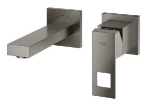 Внешняя часть смесителя для раковины GROHE Eurocube на 2 отверстия, S-Size, темный графит матовый (19895AL0)