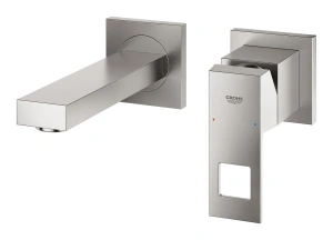 Внешняя часть смесителя для раковины GROHE Eurocube на 2 отверстия, S-Size, суперсталь (19895DC0)