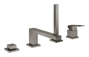 Смеситель для ванны GROHE Eurocube на 4 отверстия, на край ванны, темный графит матовый (19897AL1)