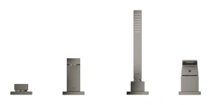 Смеситель для ванны GROHE Eurocube на 4 отверстия, на край ванны, темный графит матовый (19897AL1)