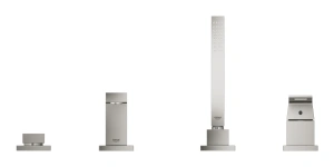 Смеситель для ванны GROHE Eurocube на 4 отверстия, на край ванны, суперсталь (19897DC1)