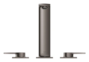 Смеситель для раковины GROHE Allure на 3 отверстия, с донным клапаном, M-Size, темный графит глянец (20188A01)
