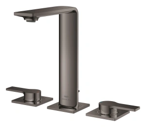 Смеситель для раковины GROHE Allure на 3 отверстия, с донным клапаном, M-Size, темный графит глянец (20188A01)