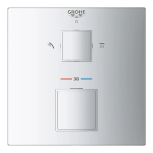 Внешняя часть термостата для душа GROHE Grohtherm Cube на 2 потребителя, хром (24154000)
