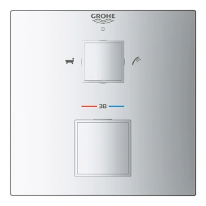 Внешняя часть термостата для ванны GROHE Grohtherm Cube на 2 потребителя, хром (24155000)
