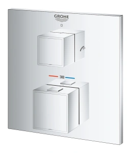 Внешняя часть термостата для ванны GROHE Grohtherm Cube на 2 потребителя, хром (24155000)