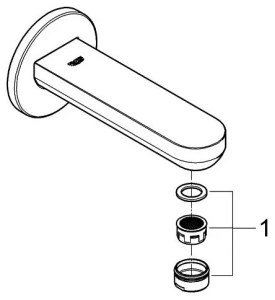 Излив для ванны GROHE BauCosmopolitan, хром (13255000)