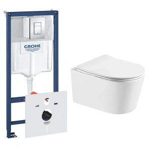 Комплект инсталляции GROHE Rapid SL 38775001 с унитазом Aquatek ОБЕРОН AQ1365T-00 и сиденьем с микролифтом (NW0267)