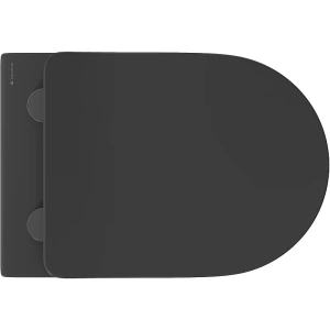 Унитаз подвесной Aqueduto CONE Plus 520*365 безободковый, сиденье с микролифтом, черный матовый (CONT0240)