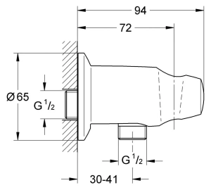 Подключение для душевого шланга GROHE Movario с держателем, хром (28406000)