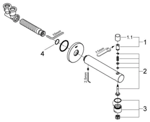 Излив для ванны GROHE Concetto с переключателем ванна/душ, хром (13281001)