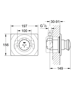 Внешняя часть смесителя для душа GROHE Contromix автоматический, хром (36121000)