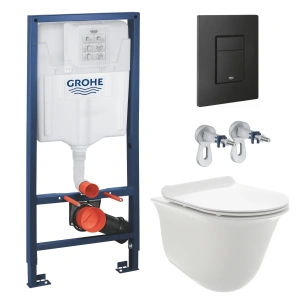 Комплект инсталляции GROHE Solido 38811KF0 с унитазом AQUAme AQM2005 и сиденьем с микролифтом (NW0300)