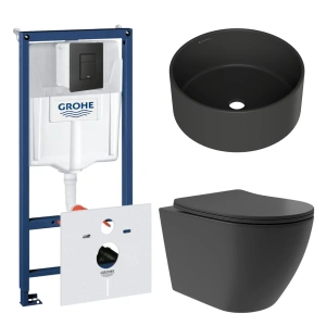 Комплект инсталляции GROHE Solido 38811KF0 с унитазом Aqueduto OVO Plus OVOT0240 и раковиной Aqueduto ESPIRAL D400 ESP0140 (NW0419)