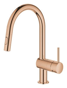 Смеситель для кухни GROHE Minta с вытяжным душем, C-образный излив, теплый закат глянец (32321DA2)
