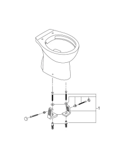 Унитаз напольный GROHE Bau Ceramic, выпуск в пол (без сиденья), НЕ подходит для бачков на унитаз, альпин-белый (39431000)