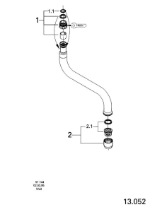 Излив для кухонных настенных смесителей GROHE, хром (13052000)