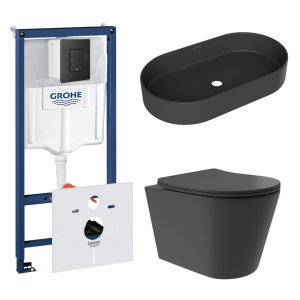 Комплект инсталляции GROHE Solido 38811KF0 с унитазом Aqueduto CONE Plus CONT0240 и раковиной Aqueduto ESPIRAL ESP0240 (NW0455)