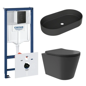Комплект инсталляции GROHE Solido 38811KF0 с унитазом Aqueduto CONE Plus CONT0240 и раковиной Aqueduto ESPIRAL ESP0240 (NW0455)