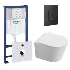 Комплект инсталляции GROHE Solido 38811KF0 с унитазом Aquatek ТАУРУС AQ1580T-00 и сиденьем с микролифтом (NW0352)