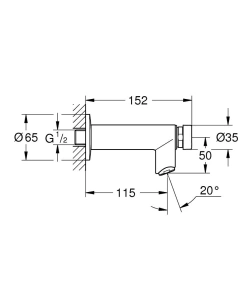 Кран GROHE Euroeco Cosmopolitan T автоматический, без функции смешивания, хром (36266000)
