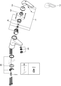 Смеситель для раковины GROHE Euroeco Special, хром (32765000)