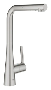 Смеситель для кухни GROHE Zedra с вытяжным душем 2jet, суперсталь (32553DC2)