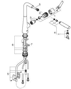 Смеситель для кухни GROHE Zedra с вытяжным душем 2jet, суперсталь (32553DC2)