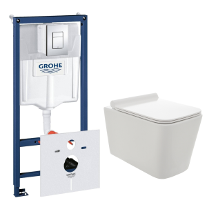 Комплект инсталляции GROHE Rapid SL 38775001 с унитазом AQUAme AQM2003 и сиденьем с микролифтом (NW0311)