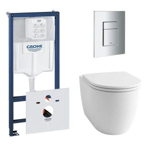 Комплект инсталляции GROHE Rapid SL 38775001 с унитазом GROHE Clova Ceramic Oval и сиденьем с микролифтом (NW0663)