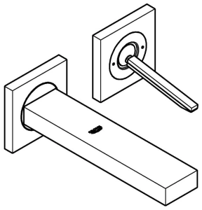 Внешняя часть смесителя для раковины GROHE Eurocube Joy на 2 отверстия, хром (19998000)