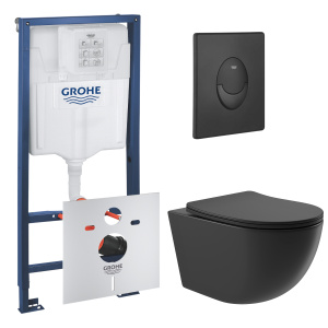 Комплект инсталляции GROHE Rapid SL 1000044 с унитазом Aqueduto OVO OVO0140 и сиденьем с микролифтом (NW0670)