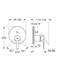 Внешняя часть смесителя для ванны GROHE Lineare, матовый черный (240642431)