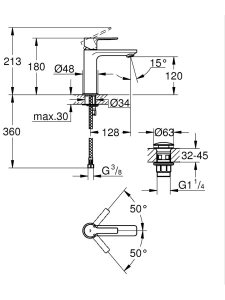 Смеситель для раковины GROHE Lineare, S-size, матовый черный (231062431)