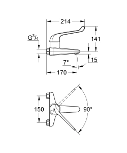 Смеситель для раковины GROHE Euroeco Special, хром (32823000)